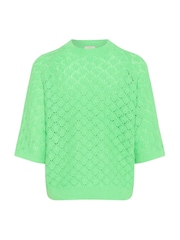 Kaffe Green KAnika Loose Fit Half Sleeve Pullover Jumper - Image 1 of 2
