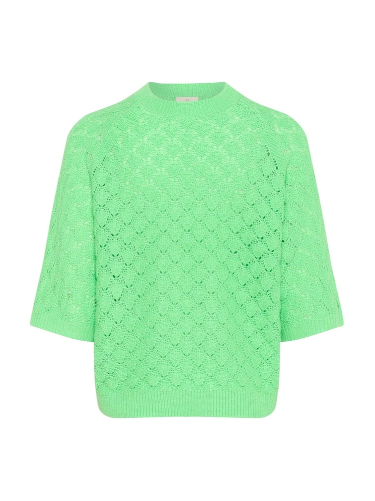 Kaffe Green KAnika Loose Fit Half Sleeve Pullover Jumper - Image 1 of 2