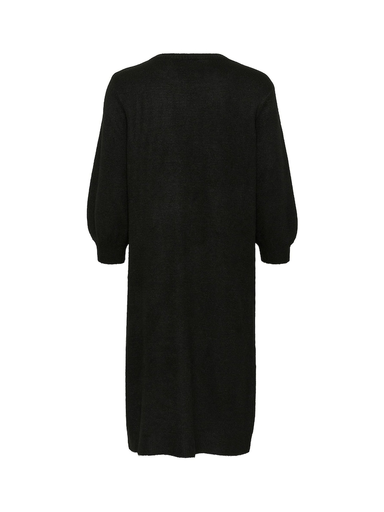 Kaffe KAmeridith 3/4 Sleeve Knitted Black Dress - Image 5 of 5