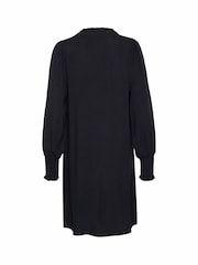 Kaffe Loose Fit KAmathilde V-Notch Neck Black Dress - Image 5 of 5