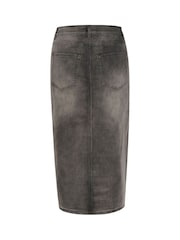 Kaffe Grey KAsinem Denim High Waist Midi Skirt - Image 6 of 6