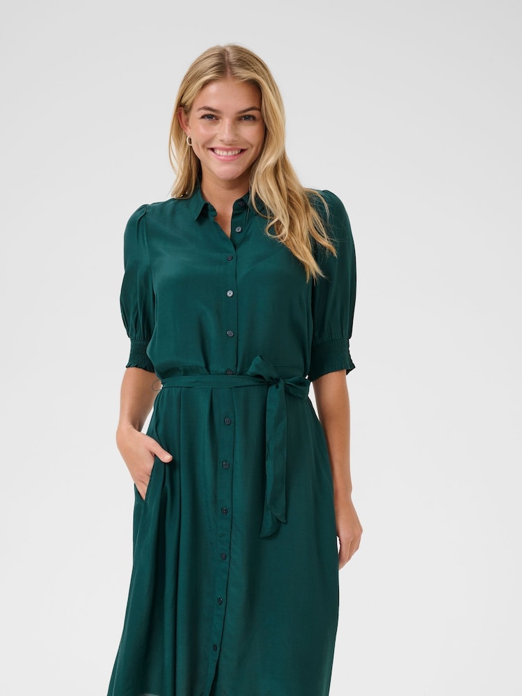 Kaffe Emine Half Sleeve Pocket Shirt Dress - Image 1 of 5