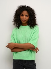 Kaffe KAtella Half Sleeve Hole Knit Pullover Jumper - Image 1 of 6