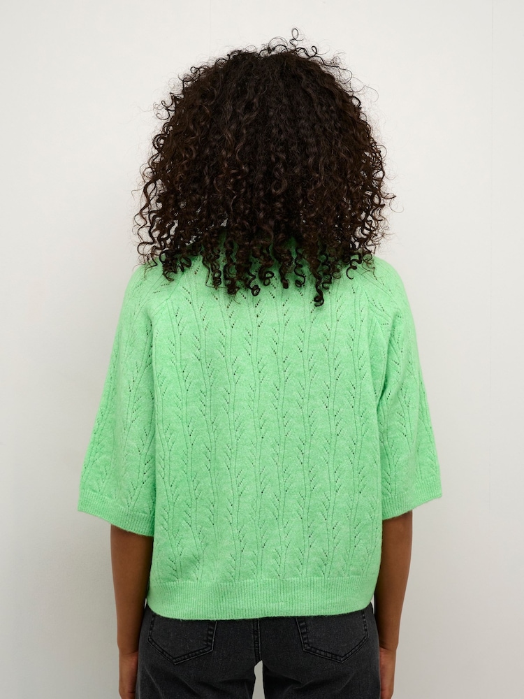 Kaffe KAtella Half Sleeve Hole Knit Pullover Jumper - Image 2 of 6