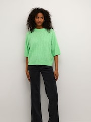 Kaffe KAtella Half Sleeve Hole Knit Pullover Jumper - Image 3 of 6