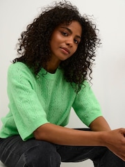 Kaffe KAtella Half Sleeve Hole Knit Pullover Jumper - Image 4 of 6