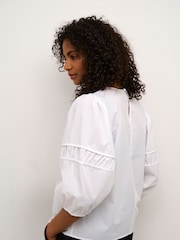 Kaffe Casual Fit KAemma 3/4 Sleeve White Blouse - Image 2 of 6