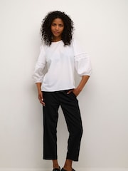 Kaffe Casual Fit KAemma 3/4 Sleeve White Blouse - Image 4 of 6
