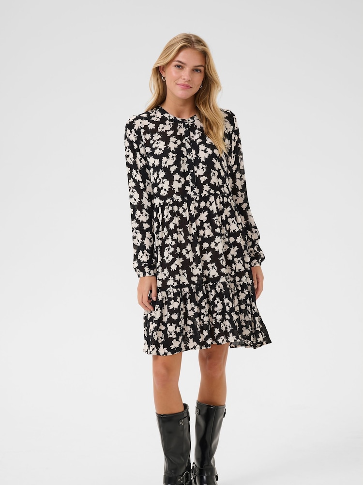 Kaffe Kaevity Long Sleeves Round Neck Dress - Image 2 of 5