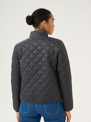 Kaffe Grey KAloreen Quilted Hip Length Jacket - Image 2 of 6