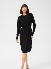 Kaffe KAlizza Belted Knee Length Knit Dress - Image 1 of 5