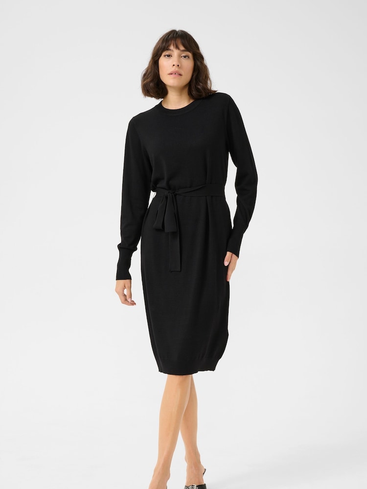Kaffe KAlizza Belted Knee Length Knit Dress - Image 1 of 5