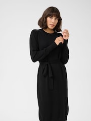 Kaffe KAlizza Belted Knee Length Knit Dress - Image 2 of 5