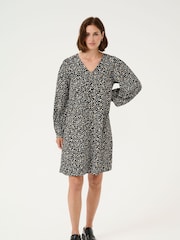 Kaffe KAmalene V-Neck Above The Knee Black Dress - Image 1 of 6
