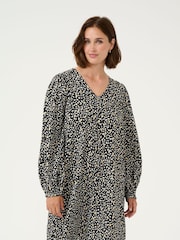 Kaffe KAmalene V-Neck Above The Knee Black Dress - Image 3 of 6