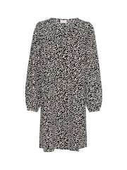 Kaffe KAmalene V-Neck Above The Knee Black Dress - Image 5 of 6