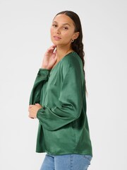 Kaffe KAlana Satin Long Sleeves V-Neck Blouse - Image 2 of 4