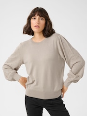 Kaffe Regular Fit KAkaren Beaded Pullover Jumper - Image 1 of 4