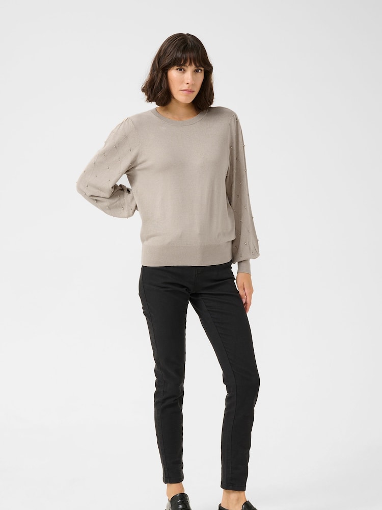 Kaffe Regular Fit KAkaren Beaded Pullover Jumper - Image 2 of 4