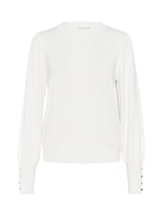 Kaffe Lizza Crew Neck Button Cuff Pullover Blouses - Image 4 of 5