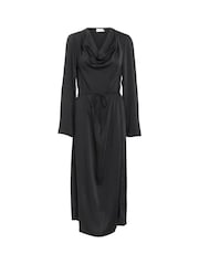 Kaffe KAariel Cowl Neck Long Sleeve Black Dress - Image 4 of 5