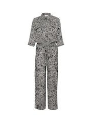 Kaffe KApollie 3/4 Sleeve Button Black Jumpsuit - Image 3 of 4