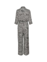 Kaffe KApollie 3/4 Sleeve Button Black Jumpsuit - Image 4 of 4