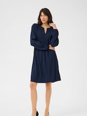 Kaffe  A-line Fit Blue KAlinda Long Sleeve Dress - Image 2 of 5