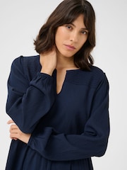 Kaffe  A-line Fit Blue KAlinda Long Sleeve Dress - Image 3 of 5
