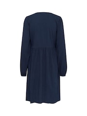 Kaffe  A-line Fit Blue KAlinda Long Sleeve Dress - Image 5 of 5