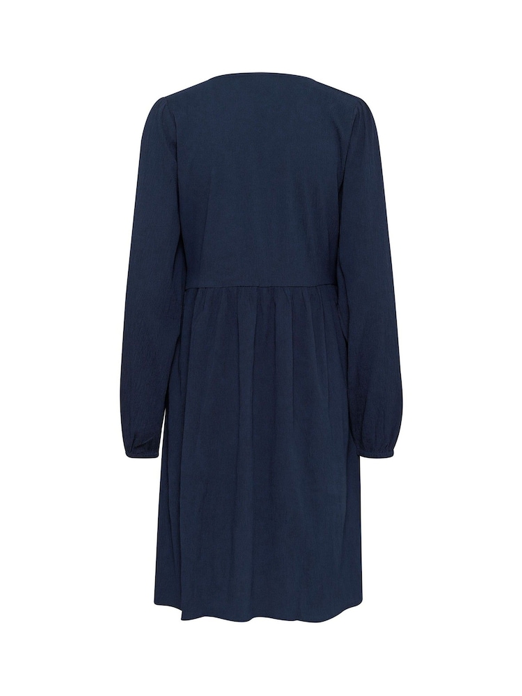 Kaffe  A-line Fit Blue KAlinda Long Sleeve Dress - Image 5 of 5