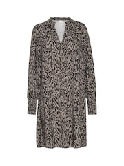 Kaffe Loose Fit KAmathilde V-Notch Neck Black Dress - Image 4 of 5