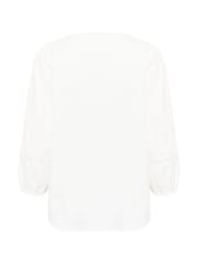 Kaffe KAlila V-Notch Neck Long Sleeve White Blouse - Image 6 of 6