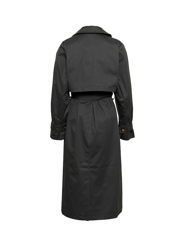 Kaffe Grey KApatricia Double Breasted Trench Coat - Image 4 of 4 Kaffe Grey KApatricia Double Breasted Trench Coat - Image 4 of 4