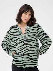 Kaffe KAjanne V-Notch Neck 3/4 Sleeve Blouse - Image 1 of 6