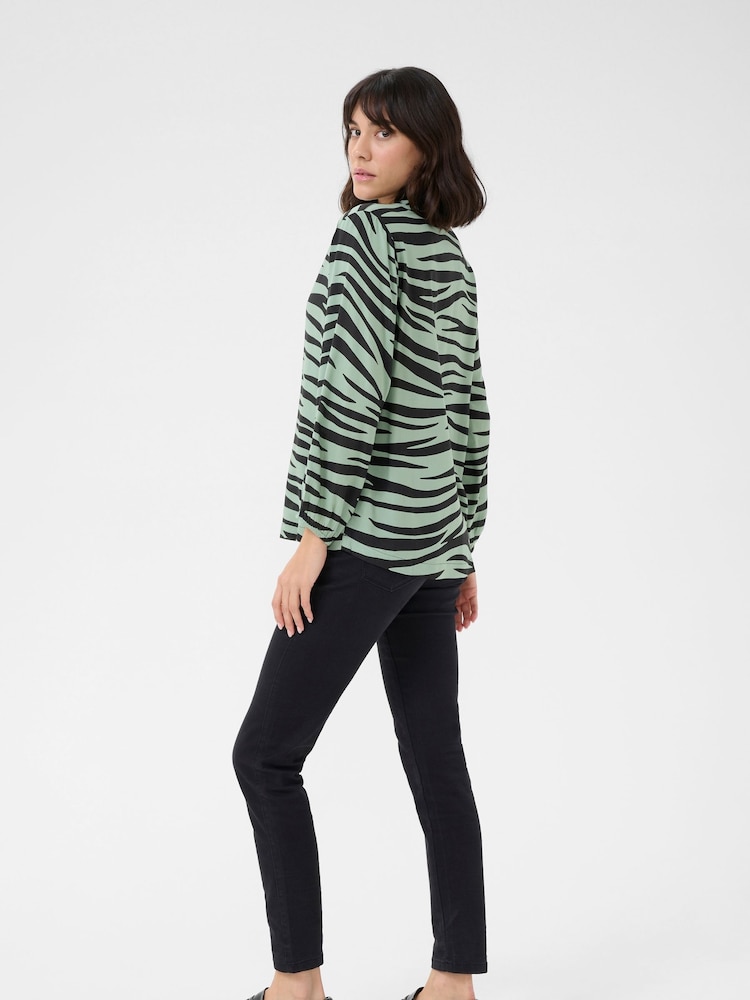 Kaffe KAjanne V-Notch Neck 3/4 Sleeve Blouse - Image 2 of 6