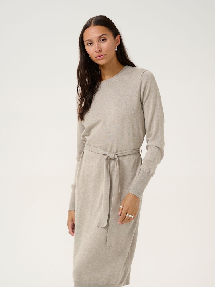 Kaffe KAlizza Belted Knee Length Knit Dress - Image 1 of 5