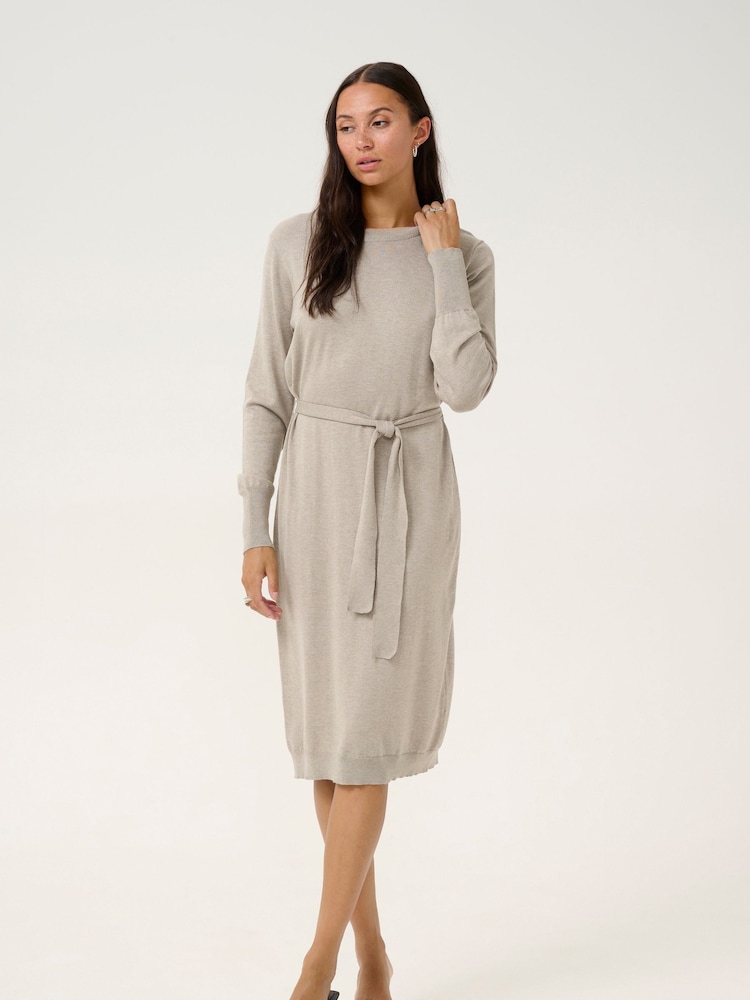 Kaffe KAlizza Belted Knee Length Knit Dress - Image 2 of 5