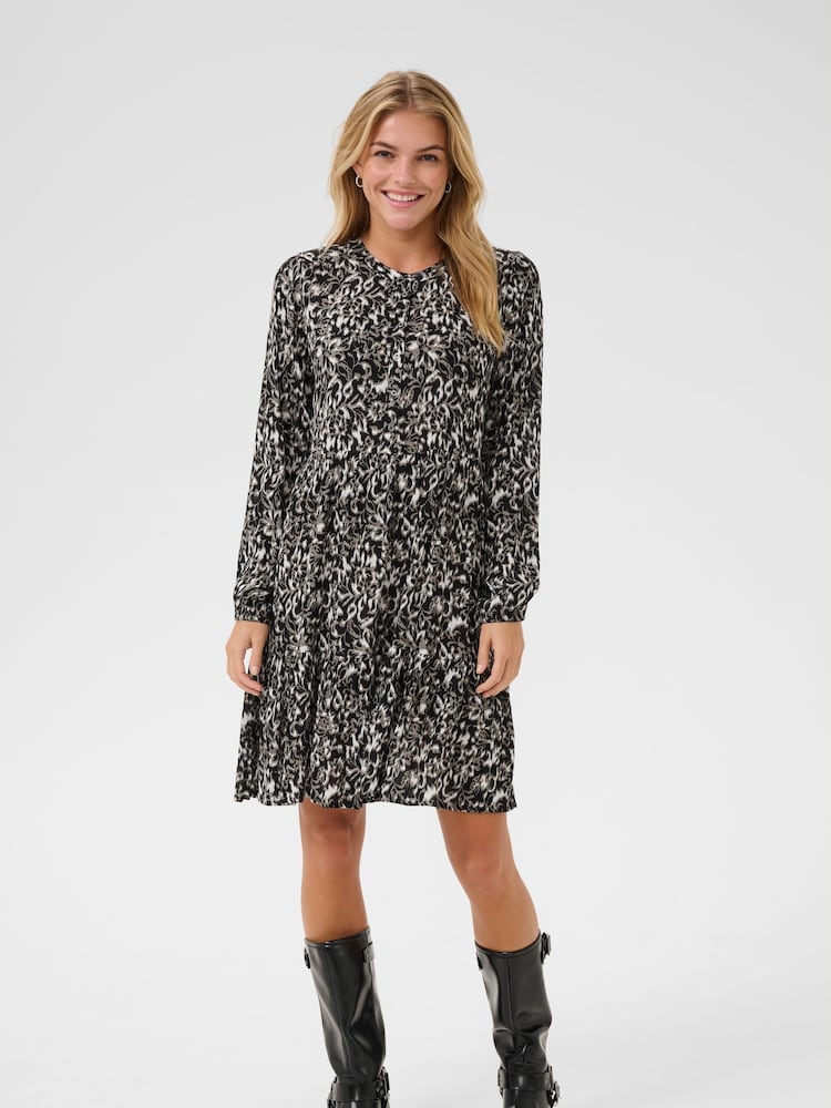 Kaffe Kaevity Long Sleeves Round Neck Dress - Image 2 of 5