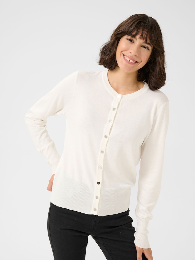 Kaffe KAlizza Round Neck Button Cardigan - Image 1 of 5