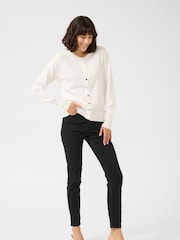 Kaffe KAlizza Round Neck Button Cardigan - Image 2 of 5