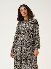 Kaffe KAriani Long Sleeve Above Knee Black Dress - Image 1 of 4