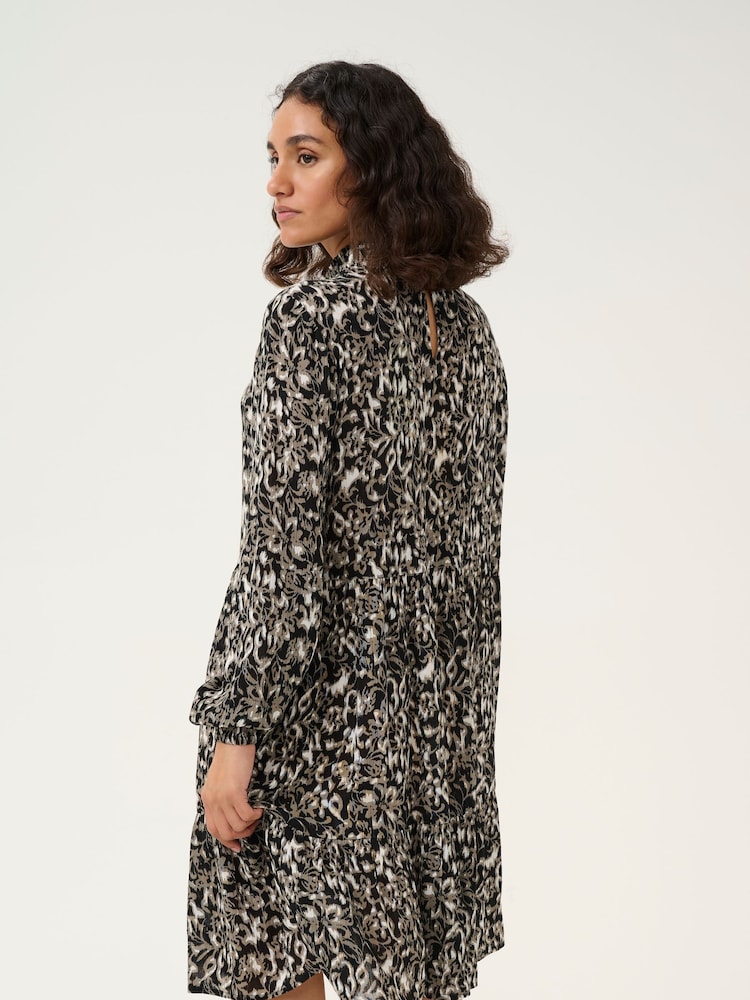 Kaffe KAriani Long Sleeve Above Knee Black Dress - Image 2 of 4
