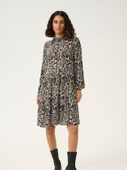 Kaffe KAriani Long Sleeve Above Knee Black Dress - Image 3 of 4