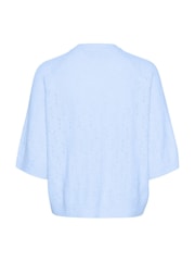Kaffe Blue KAtella Half Sleeve Hole Knit Jumper - Image 5 of 6