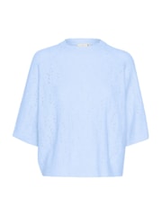 Kaffe Blue KAtella Half Sleeve Hole Knit Jumper - Image 6 of 6
