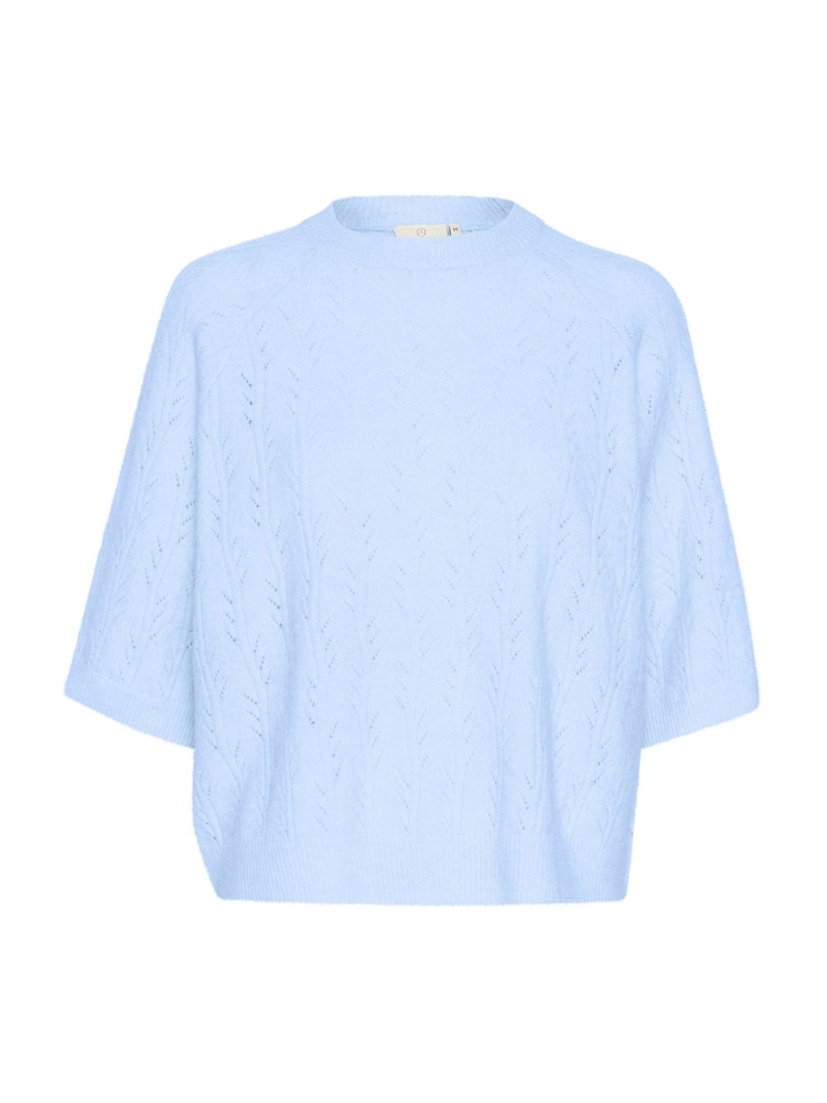 Kaffe Blue KAtella Half Sleeve Hole Knit Jumper - Image 6 of 6