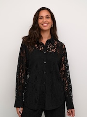 Kaffe Kanelly Lace Collared Black Shirt - Image 1 of 6