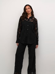 Kaffe Kanelly Lace Collared Black Shirt - Image 3 of 6