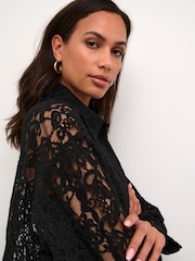 Kaffe Kanelly Lace Collared Black Shirt - Image 4 of 6